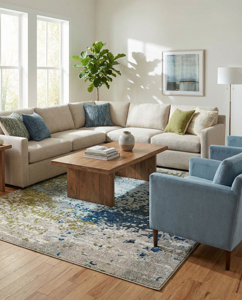 Marrakesh Elegance Collection Area Rug -  Boujad Rectangle Blue  lifestyle 19