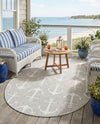 Seaside Haven Rugs Collection Area Rug - Sapphire (Gray) Oval Gray  lifestyle 69