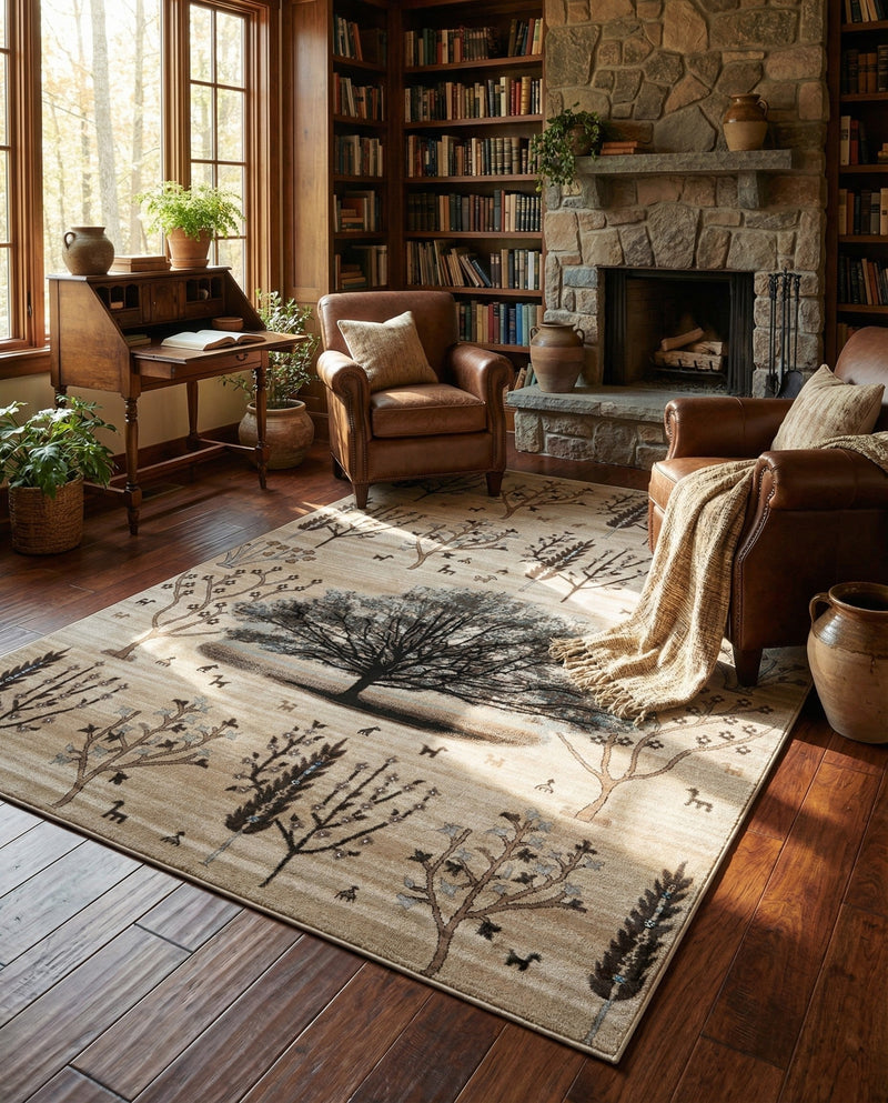 Coastal Haven Collection Area Rug -  Coastline Rectangle Beige  lifestyle 23