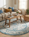 Seville Stripes Collection Area Rug - Cadiz (Light Gray) Round Light Gray  lifestyle 25