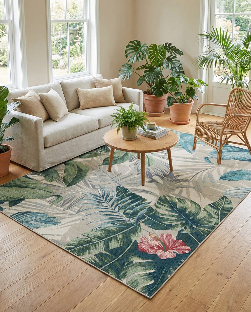 Seaside Blooms Collection Area Rug -  Paradise Rectangle Multi  lifestyle 28