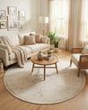 Tribal Terrace Treasures Collection Area Rug - Mayan Marina (Light Gray) Round Light Gray  lifestyle 75