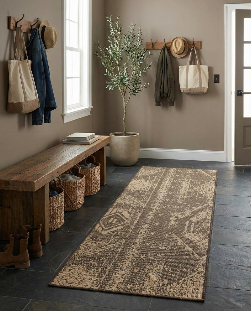 Sahara Sands Collection Area Rug -  Berenice Runner Natural and Brown  lifestyle 34