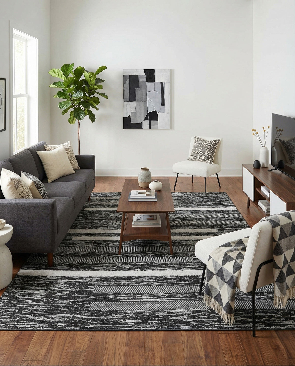 Cathedral Elegance Collection Area Rug - Chapel Rectangle Black  lifestyle 40