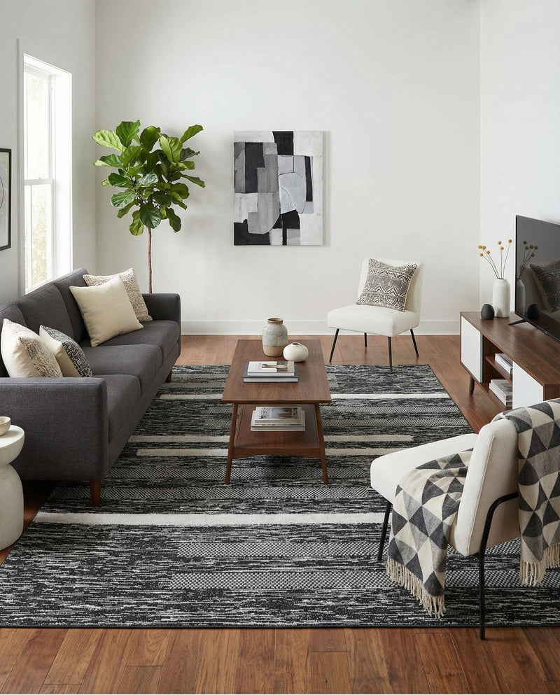 Cathedral Elegance Collection Area Rug - Chapel Rectangle Black  lifestyle 40