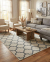 Lattice Gardens Collection Area Rug -  Bloomfield (Beige and Gray) Rectangle Beige and Gray  lifestyle 13
