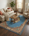 Tabriz Tapestry Collection Area Rug - Azerbaijan (Light Blue) Rectangle Light Blue  lifestyle 7