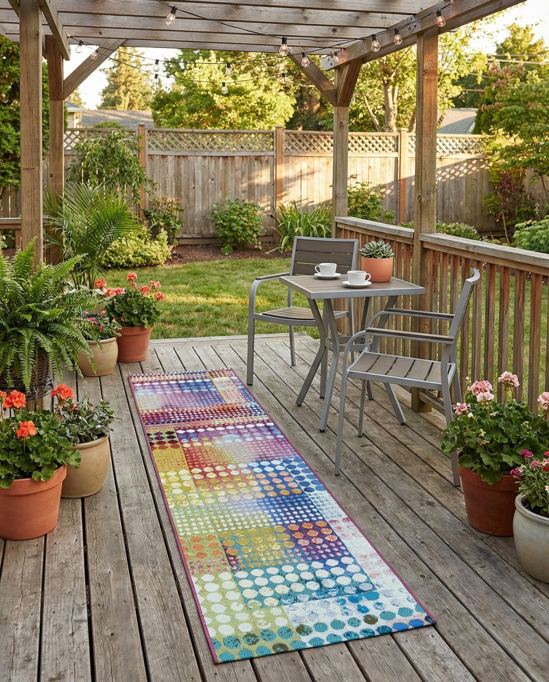 Urban Terrace Collection Area Rug -  Atrium Runner Multi  lifestyle 57