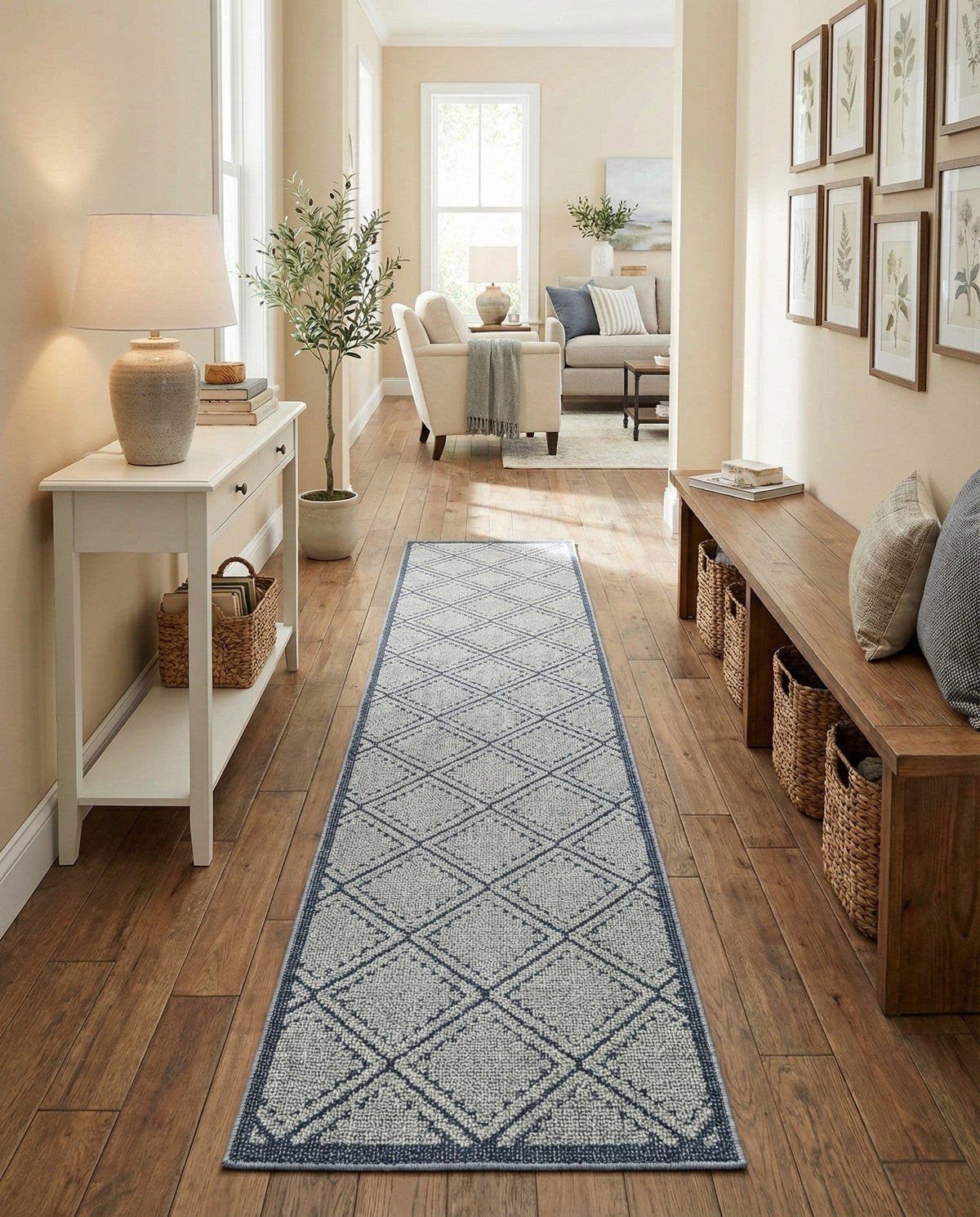 Savannah Pergola Collection Area Rug -  Eden Runner Navy Blue  lifestyle 172