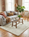 Plush Oasis Collection Area Rug - Serenity (Pure Ivory) Rectangle Pure Ivory  lifestyle 6