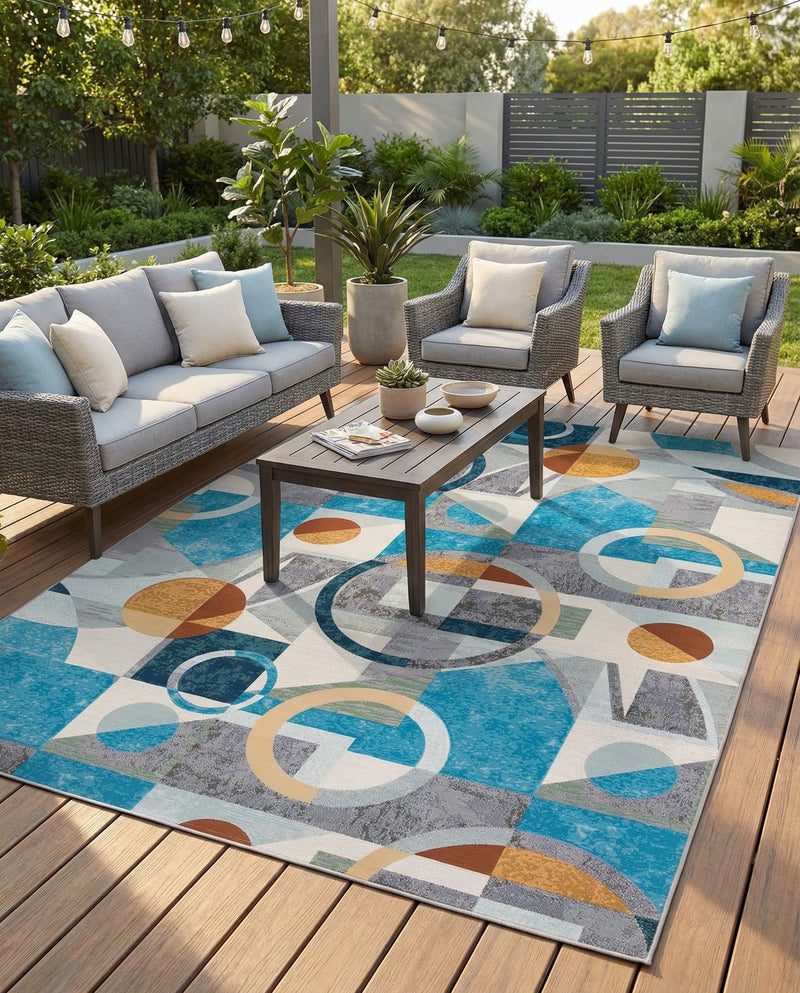 Urban Terrace Collection Area Rug -  Loggia Rectangle Multi  lifestyle 22