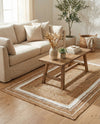 Woven Seaside Jute Collection Area Rug - Nantucket Rectangle Natural and White  lifestyle 22