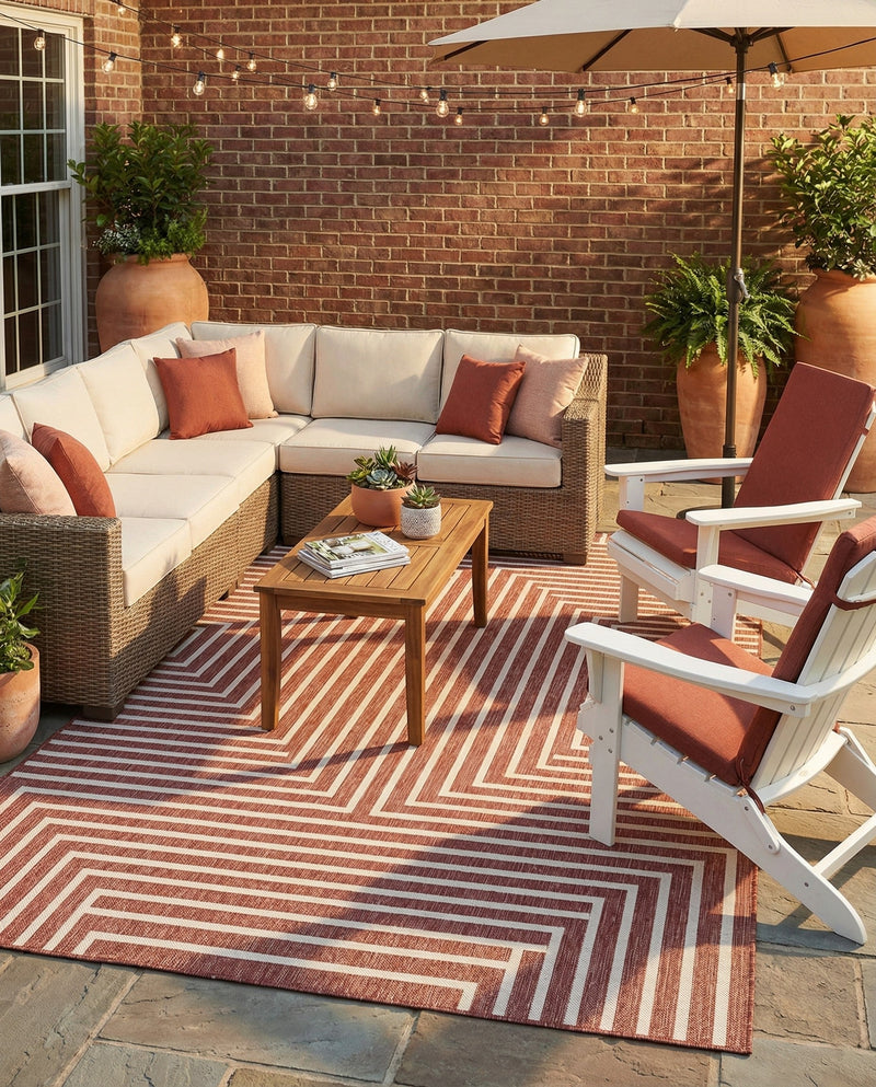 Urban Terrace Collection Area Rug -  Astoria (Rust Red) Rectangle Rust Red  lifestyle 10