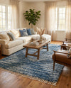 Tranquil Tides Shag Collection Area Rug -  Azure Rectangle Blue  lifestyle 21