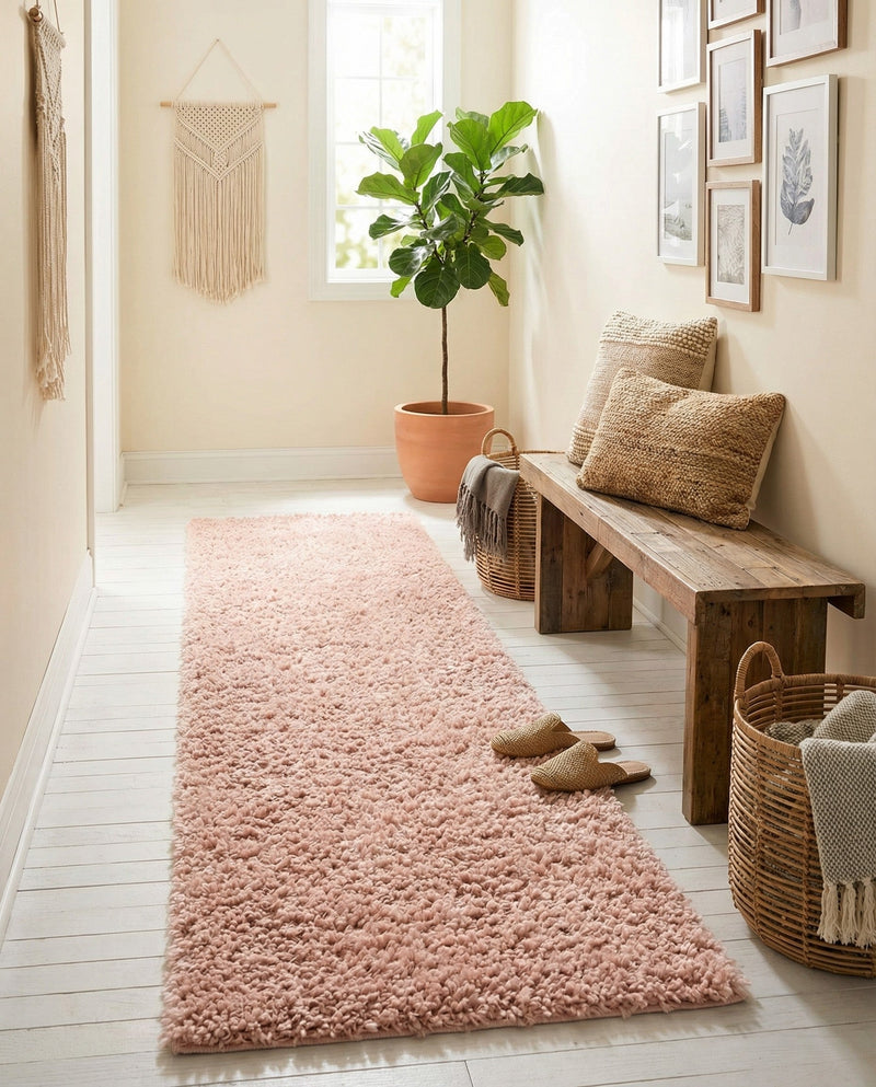 Alpine Plush Collection Area Rug -  Cortina (Dusty Rose) Runner Dusty Rose  lifestyle 24