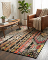Outdoor Marrakesh Collection Area Rug -  Agadir Rectangle Multi Black  lifestyle 28