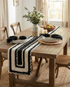 Woven Udaipur Collection Area Rug - Jaipur Table Runner Black and White  lifestyle 32