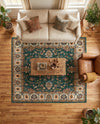 Casablanca Tapestry Collection Area Rug -  Marrakech (Emerald Green) Square Emerald Green  lifestyle 58