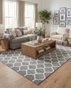 Lattice Gardens Collection Area Rug -  Bloomfield (Dark Gray) Rectangle Dark Gray  lifestyle 28