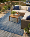 Garden Lattice Charm Collection Area Rug - Arbor (Navy Blue) Square Navy Blue  lifestyle 56