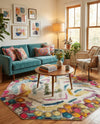 Colorburst Oasis Collection Area Rug -  Calypso Octagon Multi  lifestyle 67
