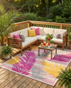 Bahama Breeze Outdoor Collection Area Rug -  CatCay Rectangle Pink  lifestyle 15