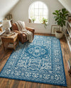 Charleston Elegance Collection Area Rug - Harborview Rectangle Blue  lifestyle 45
