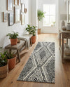 Marrakech Mosaic Collection Area Rug -  Medina Runner Black and White  lifestyle 34