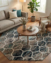 Trellis Mosaic Collection Area Rug -  Pergolatown (Blue Multi) Octagon Blue Multi  lifestyle 45