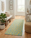 Savannah Escape Collection Area Rug -  Amazon (Blue Yellow) Runner Blue Yellow  lifestyle 41