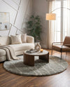 Cozy Haven Shag Collection Area Rug - Serenity (Cloud Gray) Round Cloud Gray  lifestyle 32