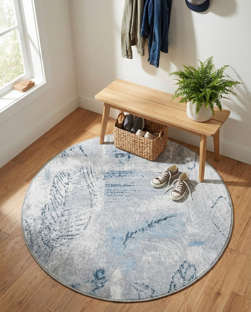 Aegean Elegance Washables Collection Area Rug -  Paros Round Ivory Gray  lifestyle 67