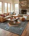 Caspian Wool Collection Area Rug - Ephesus Rectangle Charcoal Gray  lifestyle 5