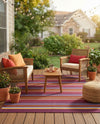Seaside Stripes Collection Area Rug - Azul Rectangle Multi  lifestyle 32