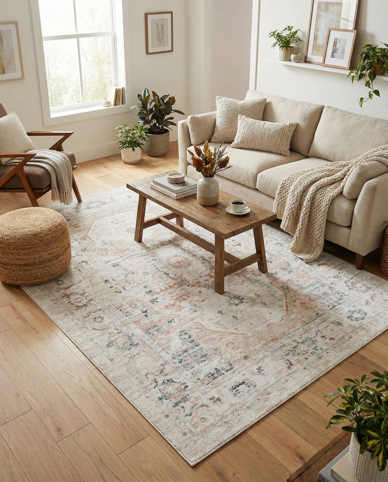 Parisian Elegance Collection Area Rug - Versailles (Ivory) Rectangle Ivory  lifestyle 28
