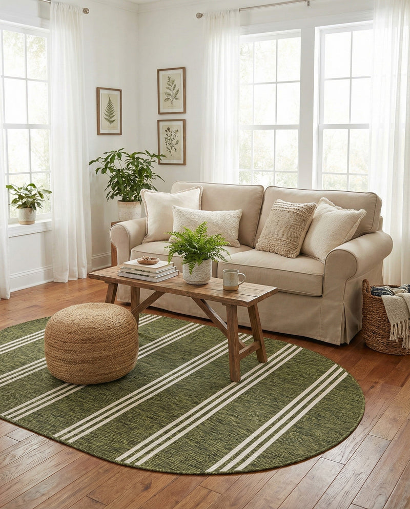 Urban Oasis Rugs Collection Area Rug -  District (Green) Oval Green  lifestyle 24