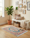 Caribbean Breeze Collection Area Rug -  Windward Rectangle Turquoise  lifestyle 29