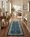 Casablanca Tapestry Collection Area Rug -  Marrakech (Egyptian Blue) Runner Egyptian Blue  lifestyle 46