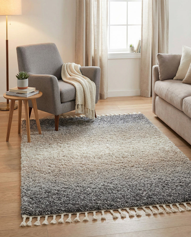 Cozy Cove Shag Collection Area Rug -  Lagoon Rectangle Gray  lifestyle 25