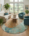 Urban Terrace Collection Area Rug -  Portico Round Multi  lifestyle 79