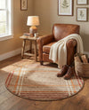 Autumn Meadow Collection Area Rug -  Pumpkinpatch Round Light Brown  lifestyle 25
