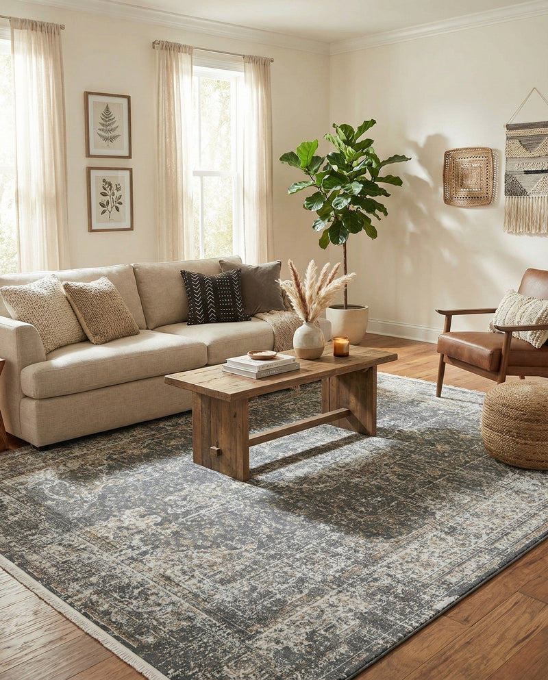 Caribbean Breeze Collection Area Rug -  Utila Rectangle Fume Gray  lifestyle 9
