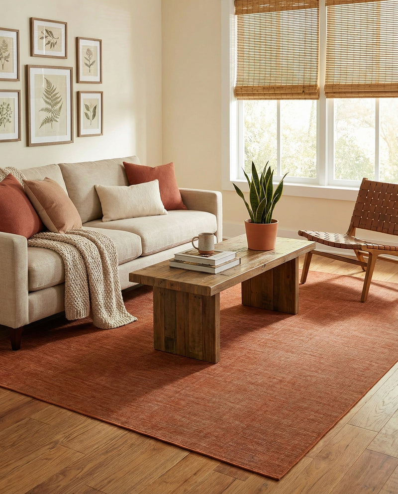 Soho Elegance Collection Area Rug - Chelsea (Salmon) Rectangle Salmon  lifestyle 3