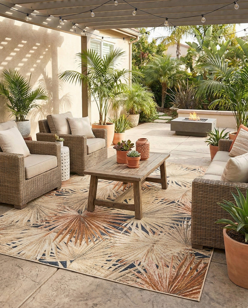 Seaside Blooms Collection Area Rug -  Avalon Rectangle Multi  lifestyle 16