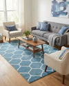 Trellis Mosaic Collection Area Rug -  Pergolatown (Light Blue) Rectangle Light Blue  lifestyle 11