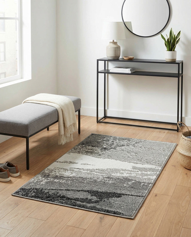 Copenhagen Edge Collection Area Rug - Nyhavn Rectangle Black  lifestyle 58