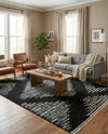 Tranquil Tides Shag Collection Area Rug -  Azure Rectangle Black and White  lifestyle 22