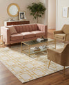 Hollywood Luxe Collection Area Rug -  Beverly (White Gold) Rectangle White Gold  lifestyle 16