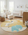 Wonder Tykes Collection Area Rug -  Wonderland Round Ivory  lifestyle 50