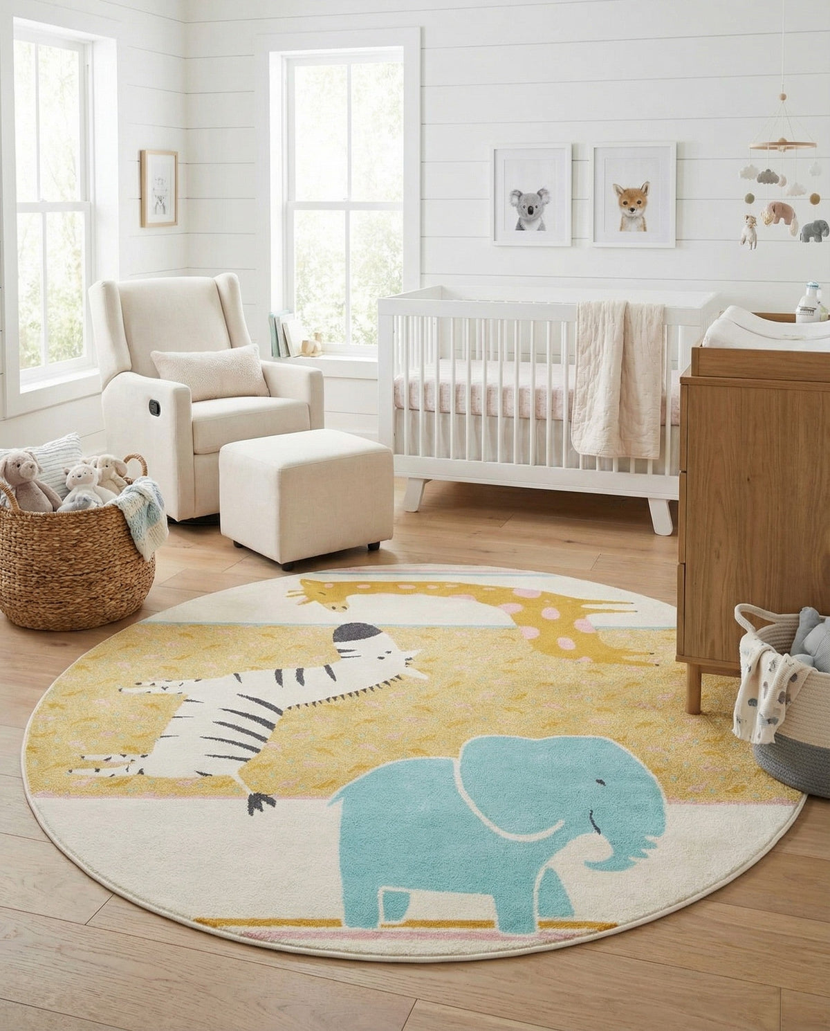 Wonder Tykes Collection Area Rug -  Wonderland Round Ivory  lifestyle 50